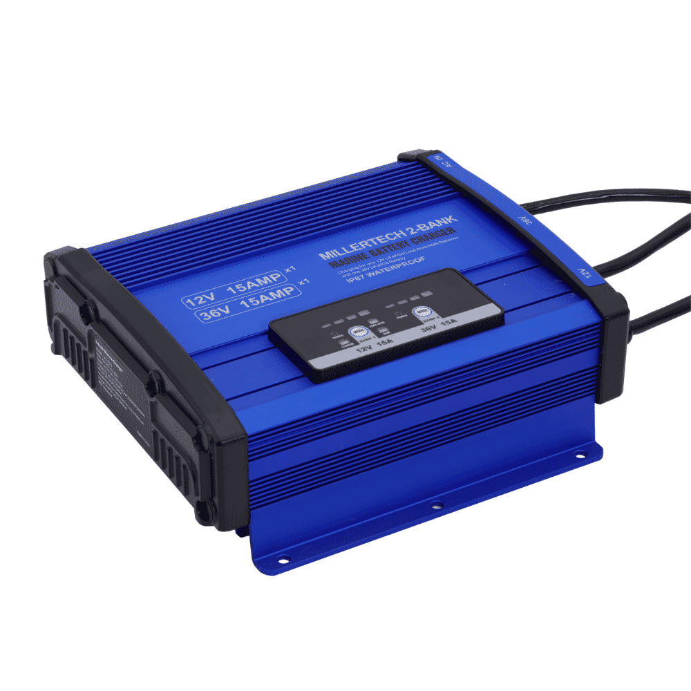 MillerTech Dual Output 12V/36V LiFePO4 Battery Charger (1215-3615)