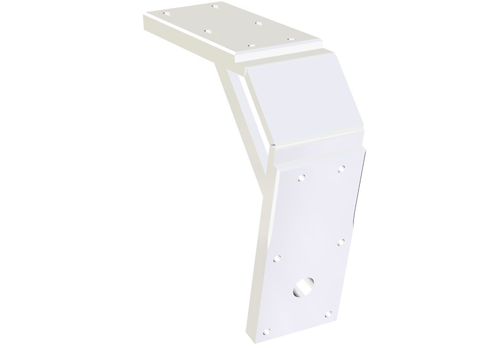 Power-Pole Deck Mount Short-Long 8" Aft-11" Drop — White