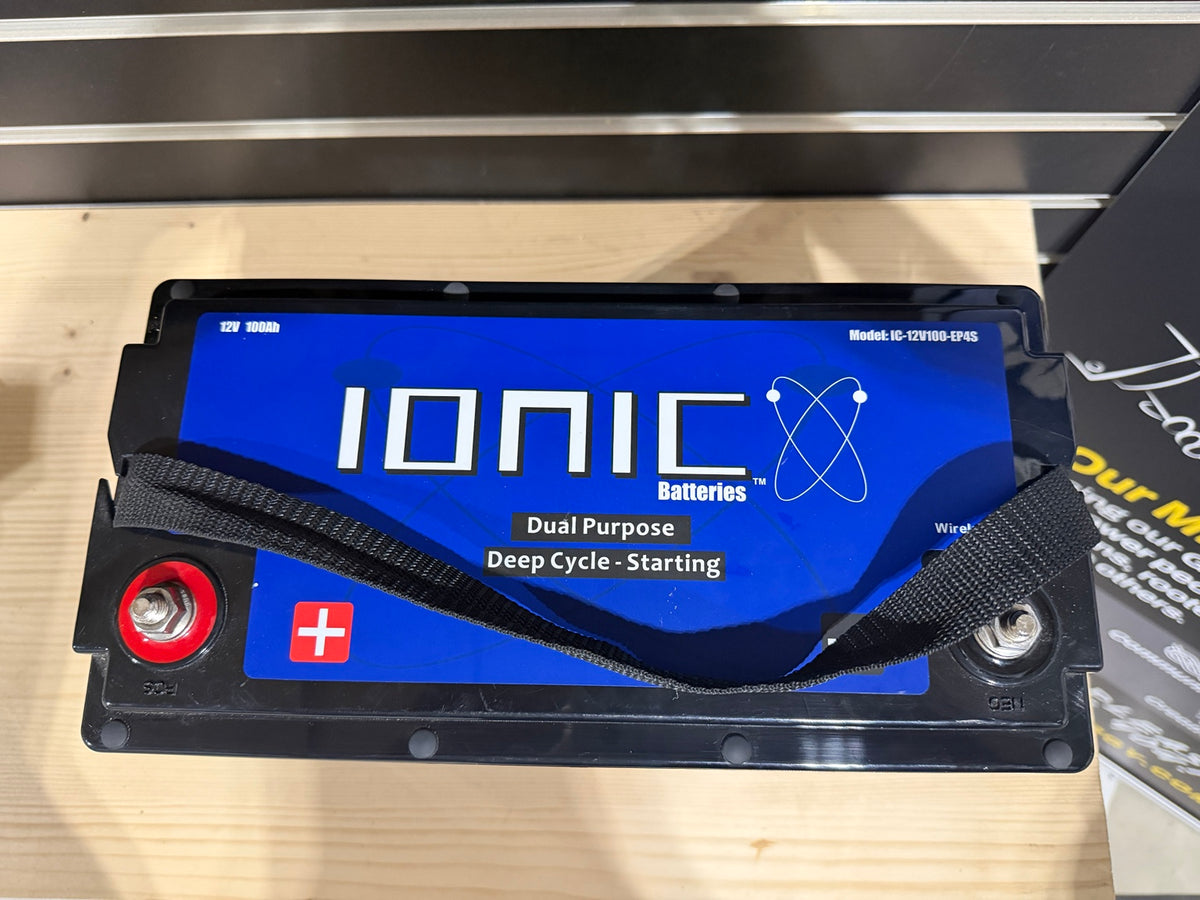 Used Ionic IC-12V100-EP4S battery top view