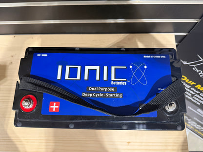 Used Ionic IC-12V100-EP4S battery top view