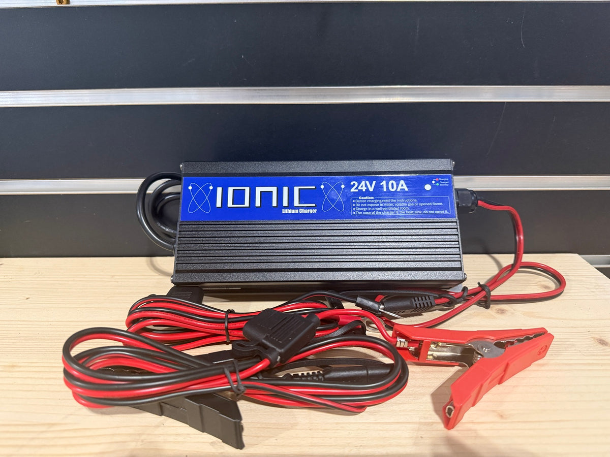 Ionic 24V 10A charger and charging leads