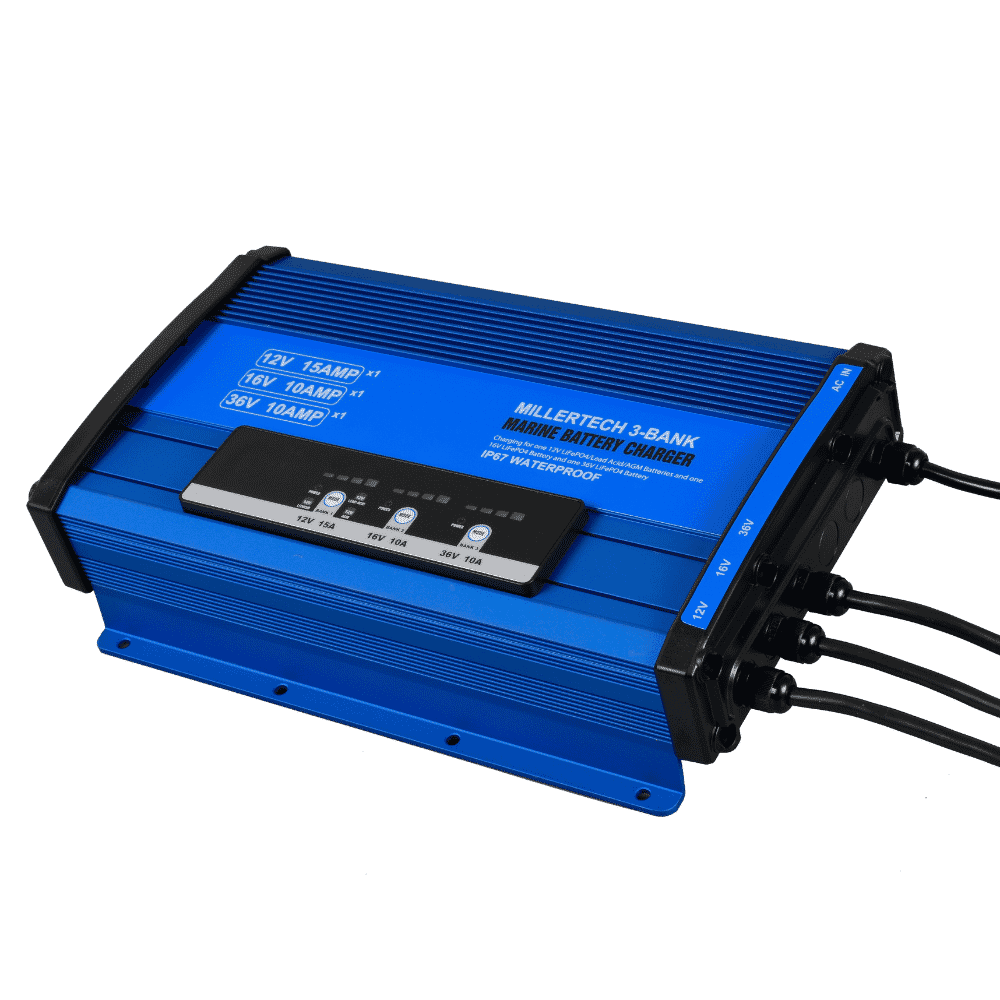 MillerTech 12V, 16V, 36V 3-Bank Battery Charger (121636-3)