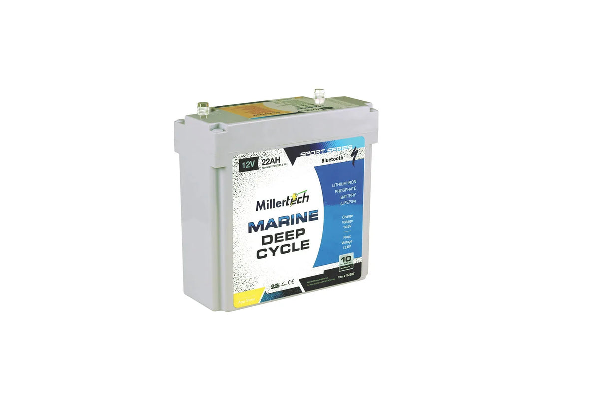 MillerTech 12V 22Ah Sport Series Bluetooth Lithium Battery (1222-BT)