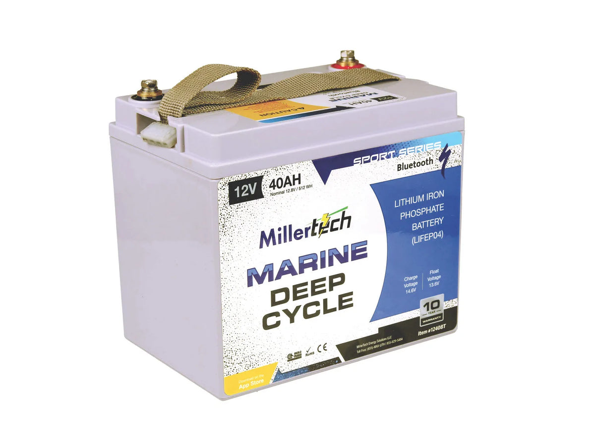 MillerTech 12V 40Ah Sport Series Bluetooth Lithium Battery (1240-BT)
