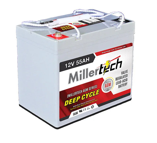 MillerTech 12V 55Ah AGM Battery (55AGM)