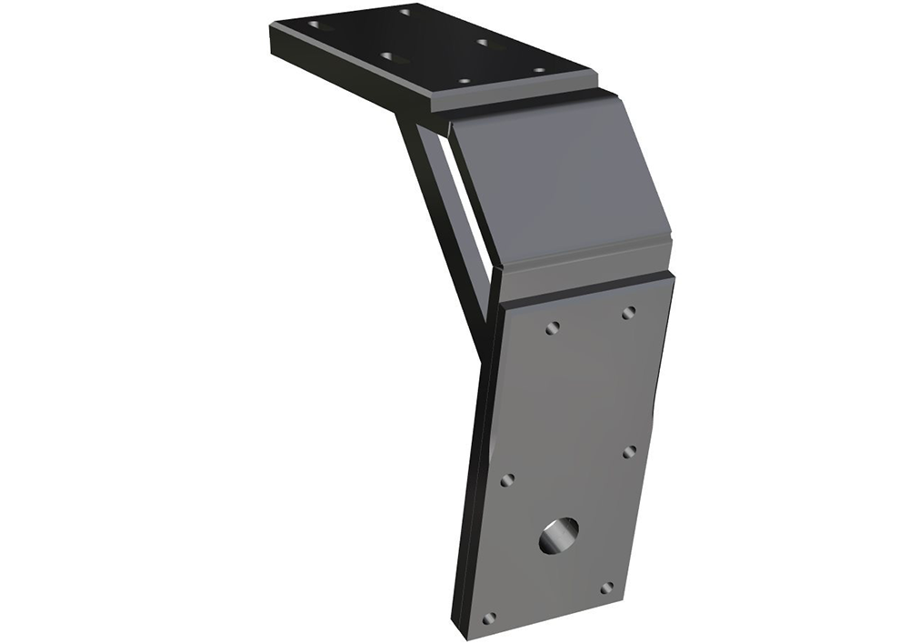 Power-Pole Deck Mount Short-Long 8" Aft-11" Drop — Black