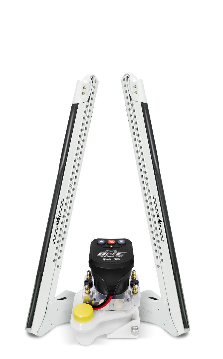 Power-Pole Blade Edition — ONE pump - Dual Blade Package, 8ft, White